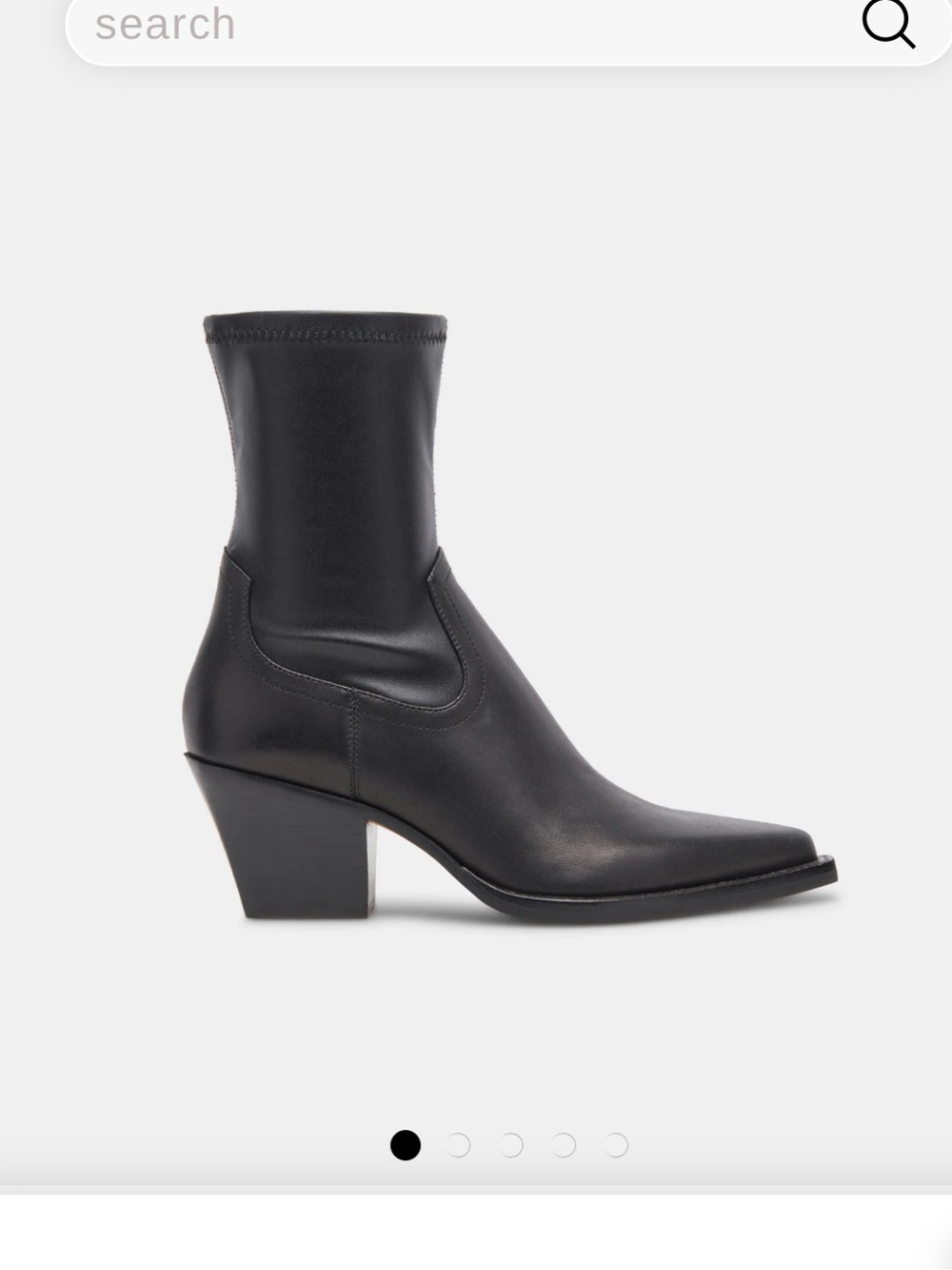 Dolce Vita Black Rutger Boots in Black Leather Mid-Calf Western Heel Boots